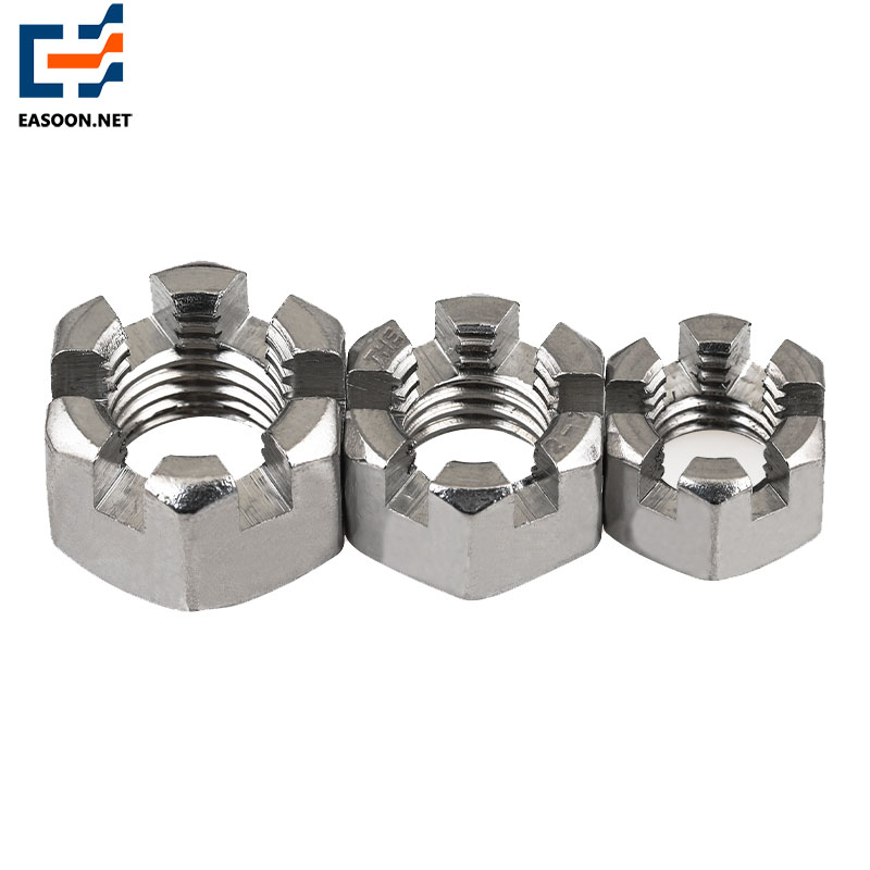 Stainless steel 304 Hexagon Slotted and Castle Nut