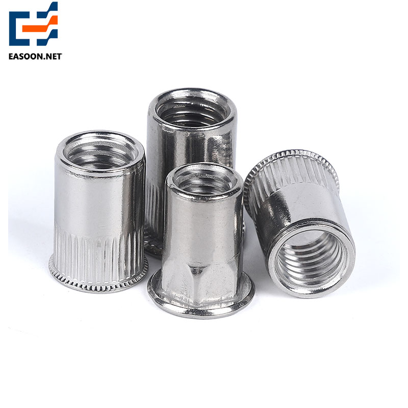 Nickel plated flat head rivet nut 