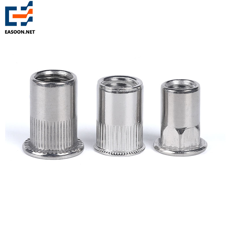 Nickel plated flat head rivet nut 