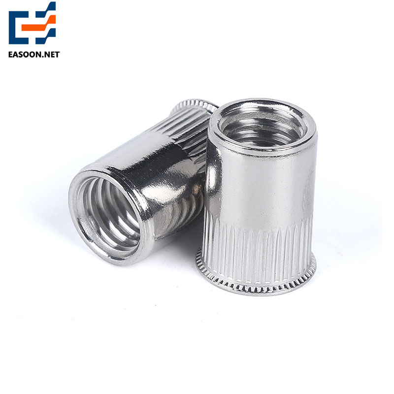 Nickel plated flat head rivet nut 