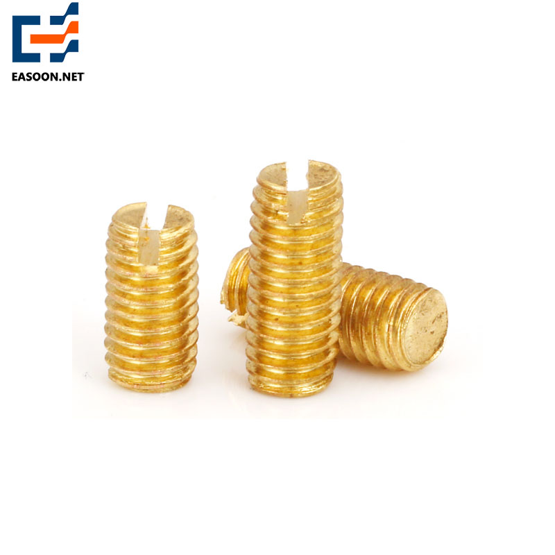 Brass flat head slotted set screws