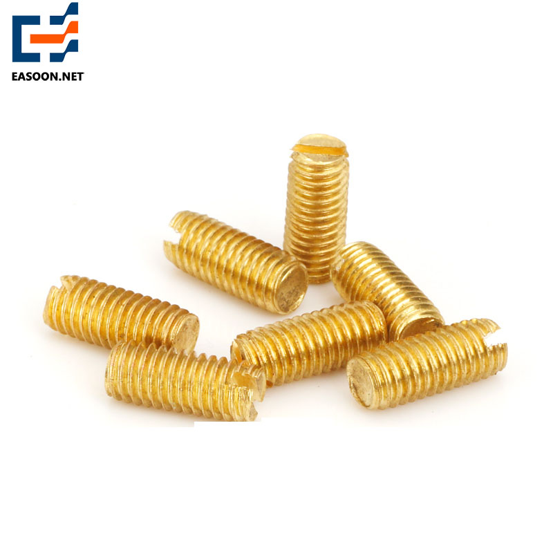 Brass flat head slotted set screws