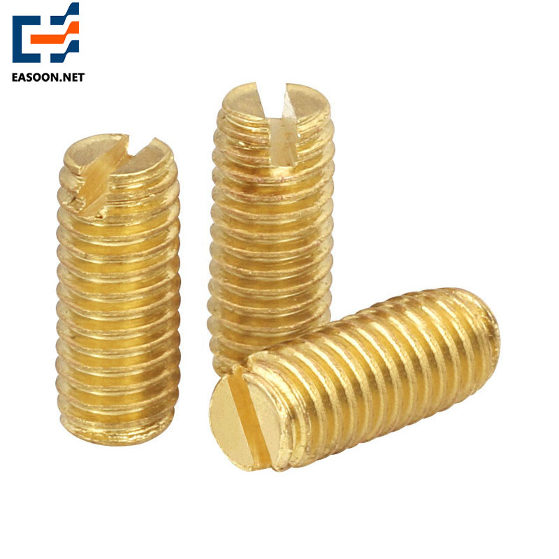 Brass flat head slotted set screws