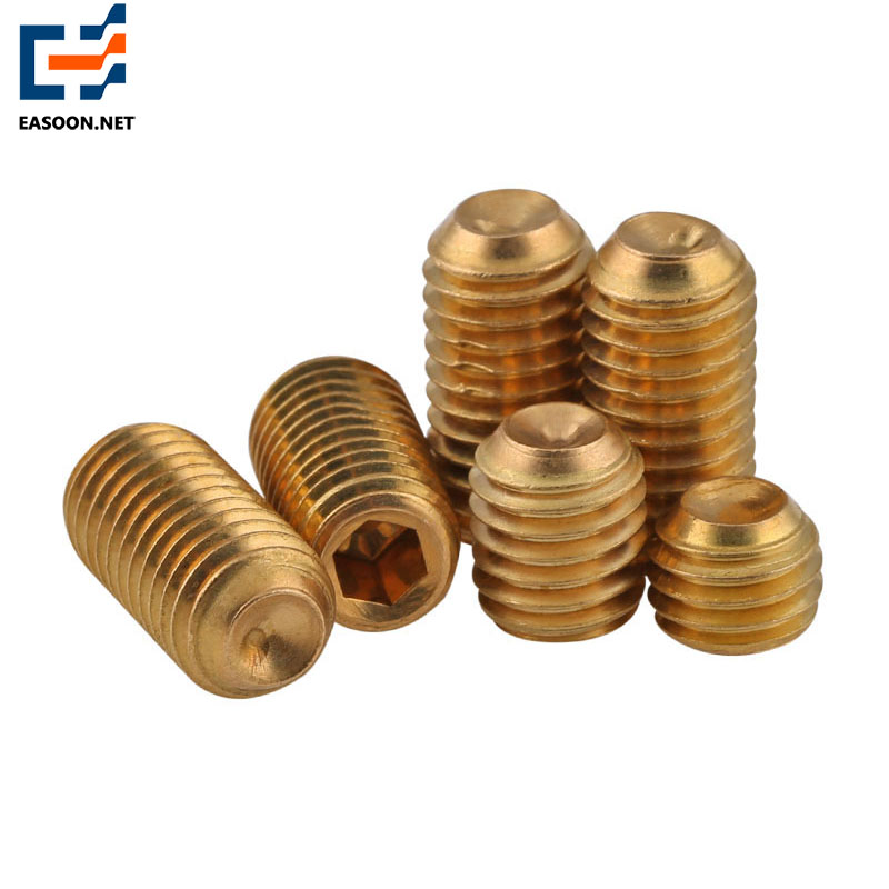 Brass cup point hex socket set screws