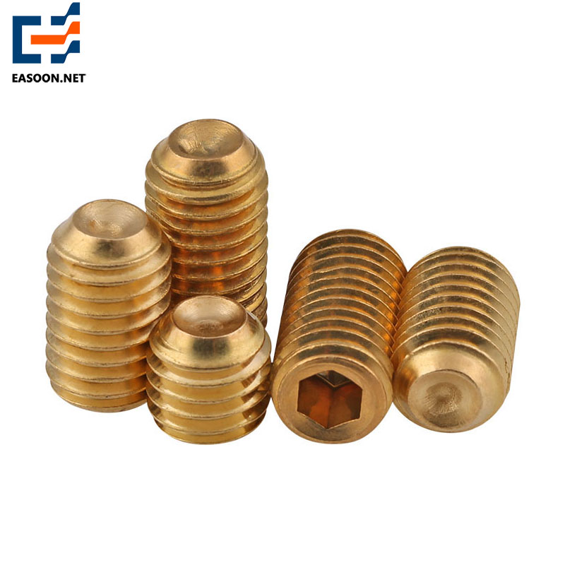 Brass cup point hex socket set screws