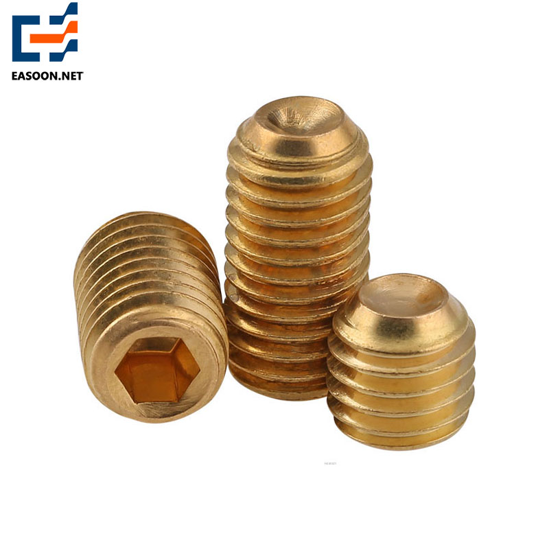 Brass cup point hex socket set screws