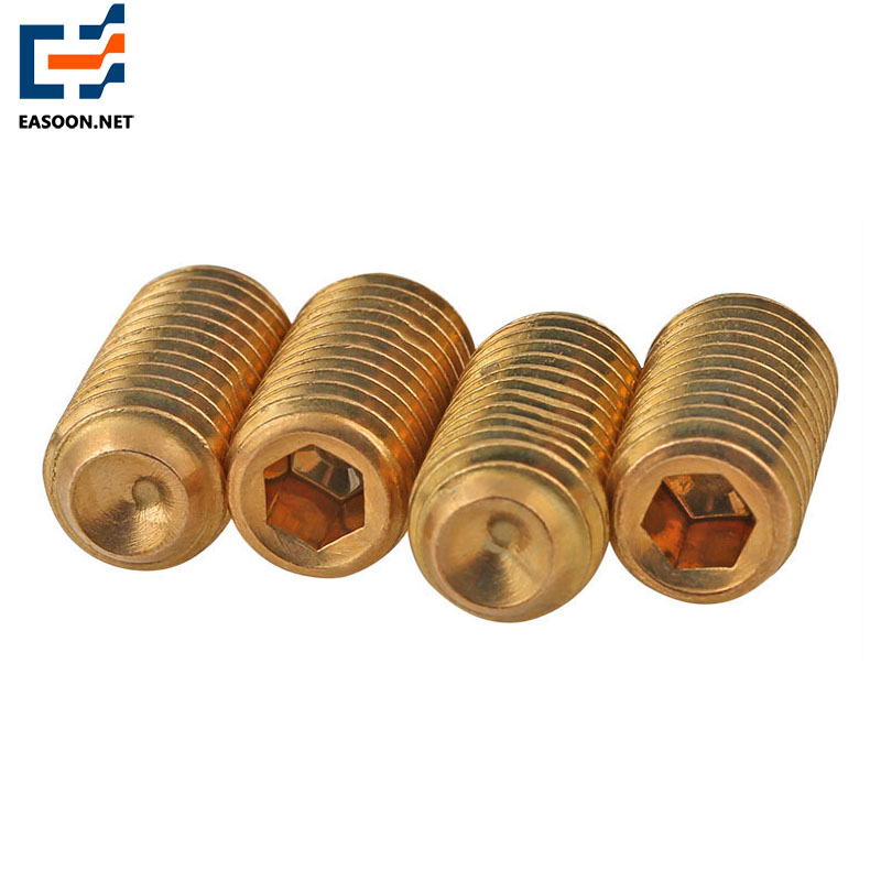 Brass cup point hex socket set screws