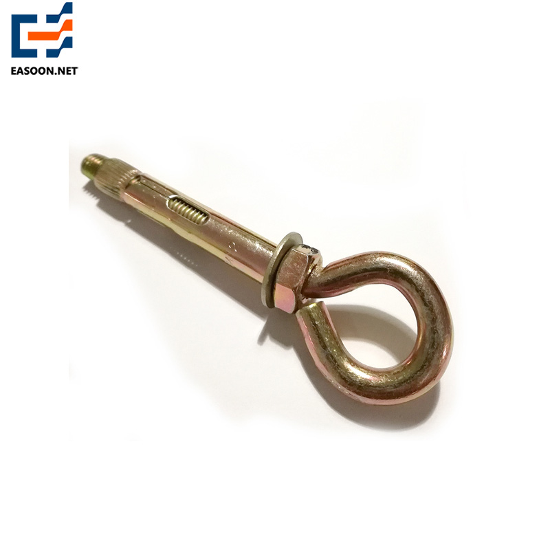 Eye bolt yellow zinc plated expansion bolt