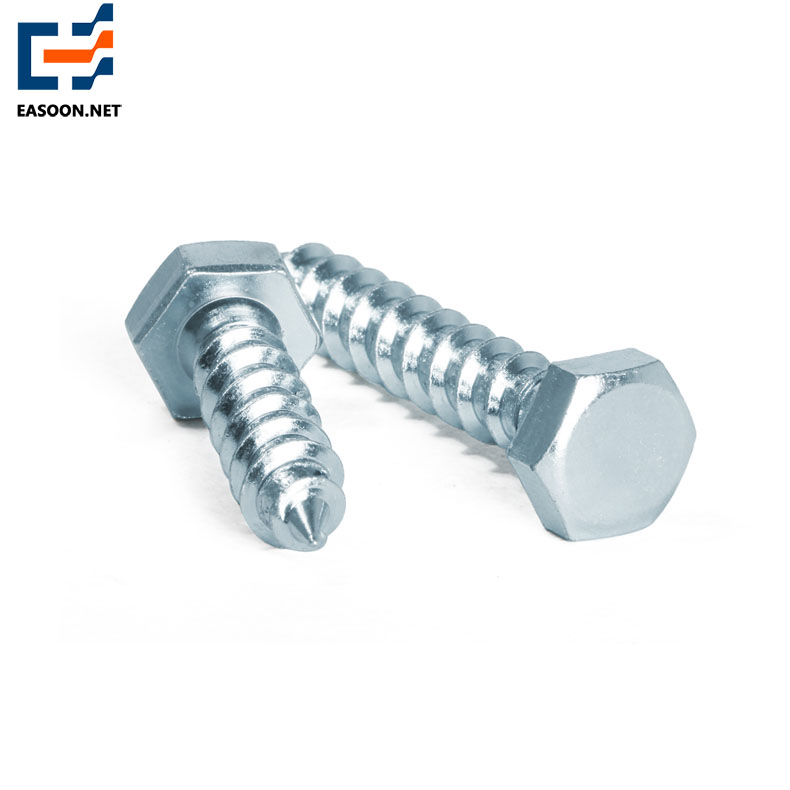 Hex head zinc plated wood screw