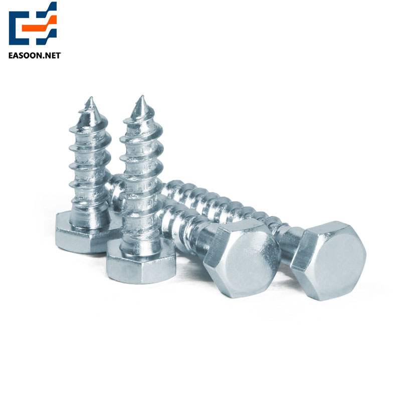 Hex head zinc plated wood screw