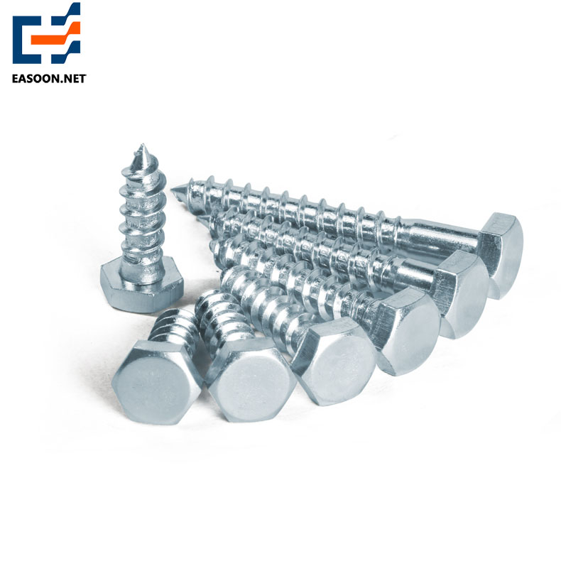 Hex head zinc plated wood screw